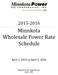 Minnkota Wholesale Power Rate Schedule