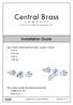 Central Brass C O M P A N Y. A Division of Pioneer Industries, Inc. Installation Guide