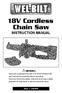 18V Cordless Chain Saw INSTRUCTION MANUAL