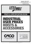 INDUSTRIAL USER PRICES HOISTS & ACCESSORIES