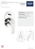 EUROSMART SINGLE LEVER SHOWER MIXER WITH DIVERTER. Product Specifications MODEL #
