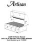Artisan. AAEP-36 Parts Manual. BUILT-IN 36 BBQ GRILL WITH THREE BURNERS Serial Numbers up to