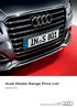 Audi Model Range Price List