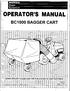 &OPERATOR S MANUAL BCIOOO BAGGER CART. +-I HONDA DEALER: PLEASE GIVE THIS PUBLICATION TO YOUR CUSTOMERl-+- I I I I I I I I I I I I I I I I I I I I