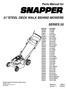 Reproduction. Not for 21STEEL DECK WALK BEHIND MOWERS SERIES 20. Parts Manual for