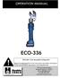 ECO-336 OPERATION MANUAL. ECO Ton Streamline Cutting Tool