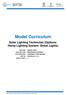 Model Curriculum. Solar Lighting Technician (Options: Home Lighting System/ Street Lights)