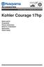 Kohler Courage 17hp. Accessories. Spare parts Ersatzteile Pièces détachées Reserve onderdelen Repuestos Reservdelar SERVICE