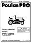 PR1742STB OWNER'S MANUAL MODEL: IMPORTANT MANUAL Do Not Throw Away LAWN TRACTOR. Always Wear Eye Protection During Operation