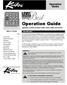 Operation Guide. Hydraulic Leveling Systems #2000, #2010, #3000, and # Table of Content. Introduction