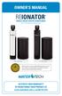 REIONATOR OWNER'S MANUAL. ACTIVATE YOUR WARRANTY BY REGISTERING YOUR PRODUCT AT   or call
