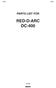 PARTS LIST FOR RED-D-ARC DC-400 DC-400