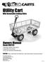 Utility Cart. Owners Manual. With Removable Folding Sides. Model MH2120