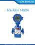 Quick Start Guide. Tek-Flux 1400A. 796 Tek Drive, Crystal Lake, IL USA