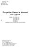 Propeller Owner's Manual and Logbook