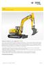 Technical specifications. ET145 Tracked Conventional Tail Excavators. Compact excavator in a new weight class - ET145