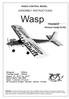 RADIO CONTROL MODEL ASSEMBLY INSTRUCTIONS. Wasp
