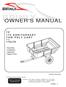 OWNER'S MANUAL 7P 175 ANNIVERSARY TOW POLY CART MODEL: 175LTD. Assembly Installation Operation Repair Parts. Original Instructions A
