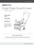 Single-Stage Snow thrower