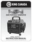 KING CANADA 950W PORTABLE GENERATOR MODEL: KCG-951G INSTRUCTION MANUAL COPYRIGHT 2011 ALL RIGHTS RESERVED BY KING CANADA TOOLS INC.
