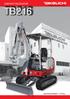 TB216 COMPACT EXCAVATOR. Operating Weight: 1,770 kg. From World First to World Leader