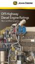 Off-Highway Diesel Engine Ratings Non certified engines