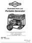Illustrated Parts List. Portable Generator