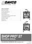SHOP PRO ST TECHNICAL MANUAL. FOR ADDITIONAL INFORMATION, VISIT   TABLE OF CONTENTS