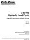 2 Speed Hydraulic Hand Pump