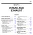 INTAKE AND EXHAUST GROUP CONTENTS GENERAL INFORMATION SERVICE SPECIFICATION AIR CLEANER