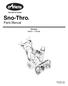 Sno-Thro. Parts Manual. Models ST624E A 8/10 Printed in USA