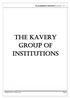 The Kavery Group Of Institutions