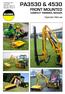PA3530 & 4530 FRONT MOUNTED. COMPACT TRIMMER/MOWER Operator Manual. Publication 677 June 2011 Part No Revised: