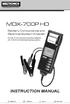MDX-700P HD INSTRUCTION MANUAL. Battery Conductance and Electrical System Analyzer