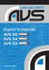 Owner s manual AVS S5 AVS S4 AVS S3