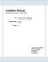 Installation Manual ECS Membrane Processor: PMC and ISD
