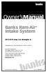 Owner smanual. Banks Ram-Air Intake System Jeep 3.6L Wrangler JL. with Installation Instructions