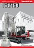 TB2150 HYDRAULIC EXCAVATOR. Operating Weight: 15,095 kg. From World First to World Leader