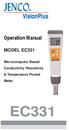 Operation Manual MODEL EC331. Microcomputer Based Conductivity /Resistivity & Temperature Pocket Meter EC331