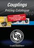 Couplings. Pricing Catalogue. Quality Guaranteed. PLEASE NOTE These prices are no longer valid. Contact GB for details on
