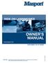 OWNER S MANUAL RIDE-ON LAWNMOWER.   SUPPLEMENT FOR M SERIES. Part N o :