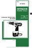 DS 18DVB DS 18DVB POWER TOOLS CORDLESS DRIVER DRILL TECHNICAL DATA AND SERVICE MANUAL MODEL