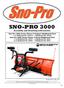 SNO-PRO Assembly and Mounting Instructions