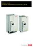 ABB machinery drives. Hardware manual ACS drive modules (55 to 200 kw, 60 to 200 hp)