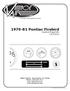 Pontiac Firebird Control Panel Kit (474152)