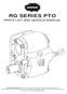RG SERIES PTO PARTS LIST AND SERVICE MANUAL