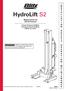 HydroLift S2. Mobile Column Lift 24V DC Powered. 4 Column Lift Capacity 32,800 kg. 6 Column Lift Capacity 49,200 kg. 8,200 kg.