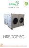 indoor air quality and energy saving TECHNICAL DATA HRE-TOP EC VENTILATION UNIT WITH HEAT RECOVERY FOR COMMERCIAL AND INDUSTRIAL BUILDINGS