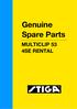 W orkshop Manual, S t iga Par k 1 General instruction s 1. Genuine Spare Parts MULTICLIP 53 4SE RENTAL