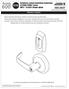Cylindrical Lockset Installation Instructions CL33600 TCRNE1 Series M812 - iclass Reader Option